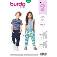 Střih Burda 9342 - Dětské tepláky s nízkým sedem, kalhoty