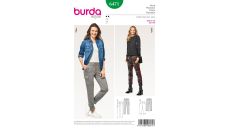 Střih Burda 6471 - Pohodlné kalhoty, sportovní kalhoty, tříčtvrteční kalhoty