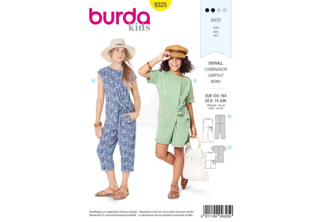 Střih Burda 9325 - Dětský overal