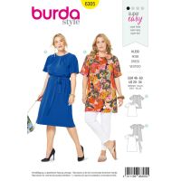 Střih Burda 6305 - Áčkové šaty, tunika pro plnoštíhlé
