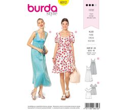 Střih Burda 6312 - Empírové šaty, letní šaty