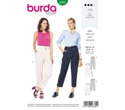 Střih Burda 6332 - Kalhoty s vysokým pasem a puky, cigaretové kalhoty