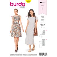Střih Burda 6339 - Letní šaty, dlouhé letní šaty, áčkové šaty