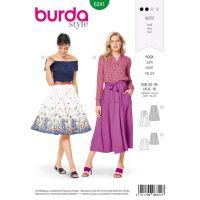 Střih Burda 6341 - Kolová sukně, kruhová sukně, široká sukně, dlouhá sukně