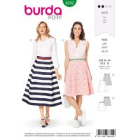 Střih Burda 6342 - Kolová sukně, kruhová sukně, midi sukně