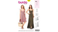 Střih Burda 6344 - Letní šaty na ramínka, dlouhé šaty