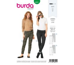 Střih Burda 6251 - Legíny, úzké strečové kalhoty