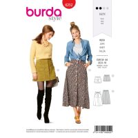 Střih Burda 6252 - Áčková propínací sukně, mini sukně