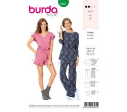 Střih Burda 6261 - Pyžamo, domácí oblečení