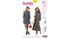 Střih Burda 6265 - Šaty s límečkem, rolákové šaty, flanelové šaty