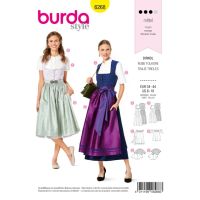 Střih Burda 6268 - Krojové šaty, krojová zástěra, krojová halenka