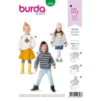 Střih Burda 9308 - Dětská mikina, mikina s kapucí, svetr