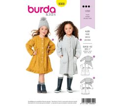 Střih Burda 9309 - Dětské košilové šaty