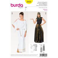 Střih Burda 2353 - Římanka, Egypťanka, antické šaty