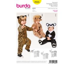 Střih Burda 2355 - Gepard, lev, panda