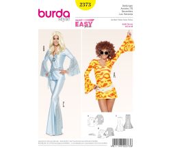 Střih Burda 2373 - Sedmdesátky, disco, zvonáče