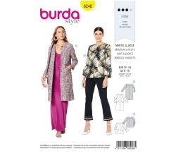 Střih Burda 6248 - Kabát bez límce, sako