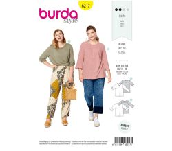Střih Burda 6217 - Halenka pro plnoštíhlé