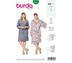 Střih Burda 6216 - Košilové šaty, letní šaty pro plnoštíhlé