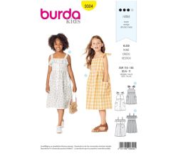 Střih Burda 9304 - Dětské propínací šaty na ramínka