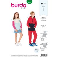 Střih Burda 9301 - Dětská mikina (2 varianty)