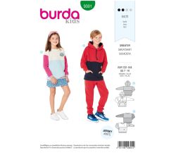 Střih Burda 9301 - Dětská mikina (2 varianty)