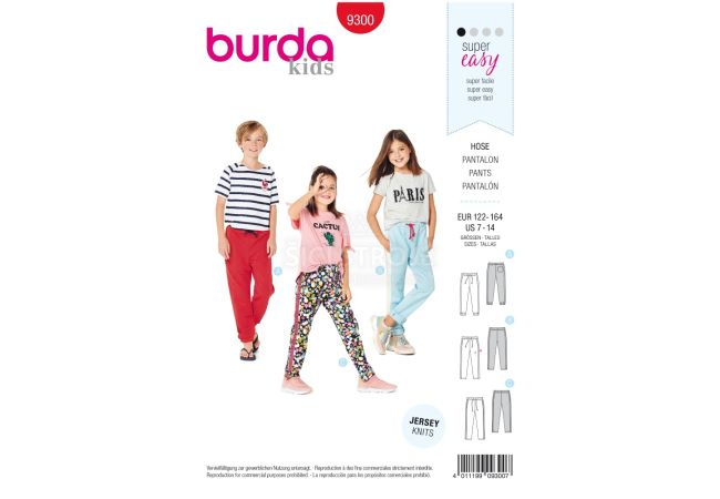 Střih Burda 9300 - Dětské tepláky