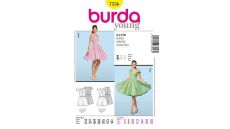 Střih Burda 7556 - Šaty s kolovou sukní, retro šaty