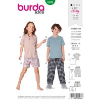 Střih Burda 9288 - Dětské tričko, kalhoty s gumou v pase, šortky