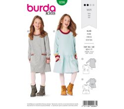 Střih Burda 9286 - Dětské mikinové šaty