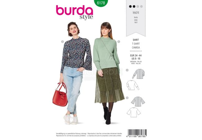 Střih Burda 6178 - Halenka, tričko