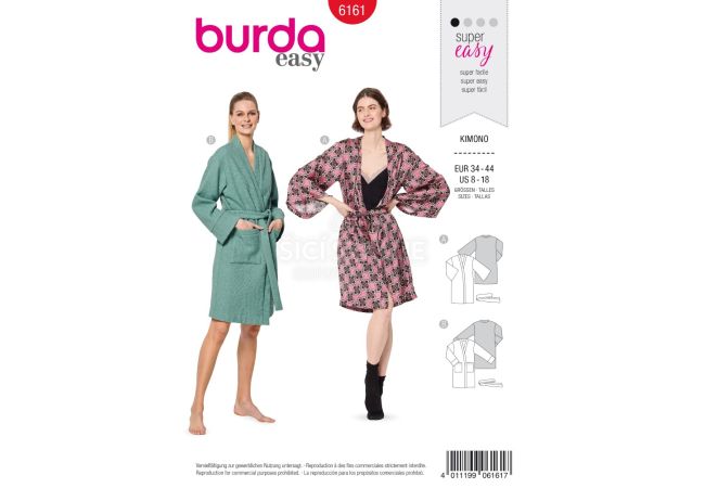 Střih Burda 6161 - Kimono, župan