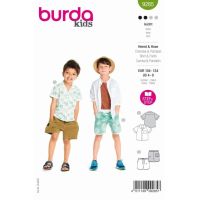 Střih Burda 9285 - Dětská košile, kraťasy