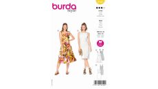 Střih Burda 6140 - Šaty na ramínka, šaty s kolovou sukní, pouzdrové šaty