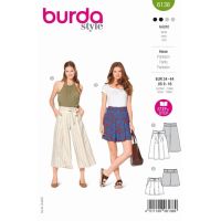 Střih Burda 6138 - Culottes, šortky s vysokým pasem