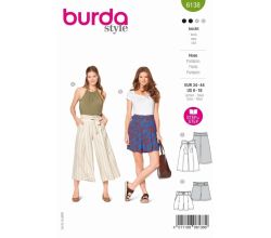 Střih Burda 6138 - Culottes, šortky s vysokým pasem