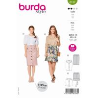 Střih Burda 6137 - Úzká sukně s knoflíkovou légou, džínová sukně