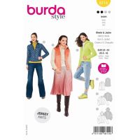 Střih Burda 6114 - Vesta, fleecová mikina, bunda s kapucí