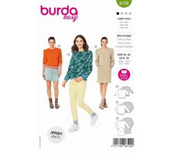 Střih Burda 6109 - Mikina s náplety, mikinové šaty