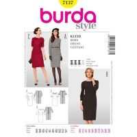 Střih Burda 7137 - Pouzdrové šaty, šaty s límečkem