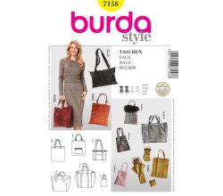 Střih Burda 7158 - Kabelka, taška, shopper