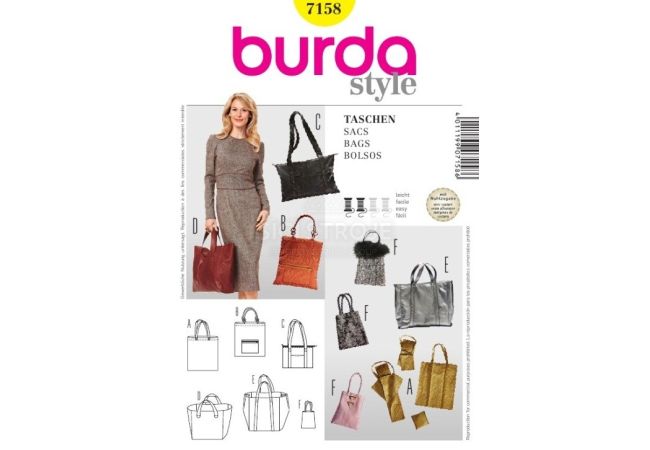 Střih Burda 7158 - Kabelka, taška, shopper