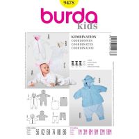 Střih Burda 9478 - Dětská kombinéza, bunda s kapucí, kalhoty, zateplovací návlek