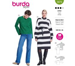Střih Burda 5679 - Mikinové šaty, rolákové šaty, svetr