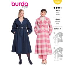 Střih Burda 5683 - Kabát s dvouřadým zapínáním, kabát se širokou sukní