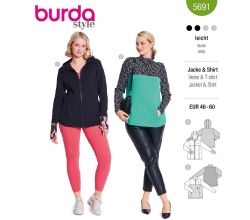 Střih Burda 5691 - Sportovní tričko, funkční bunda na zip