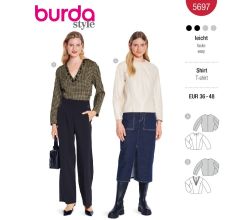 Střih Burda 5697 - Elegantní top, koženkový top