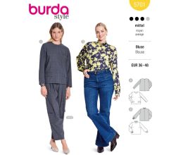 Střih Burda 5701 - Minimalistický top s dlouhým rukávem, rolák