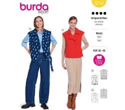 Střih Burda 5714 - Elegantní vesta, rocková vesta, motorkářská vesta