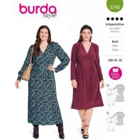 Střih Burda 5748 - Midi šaty s vsadkou